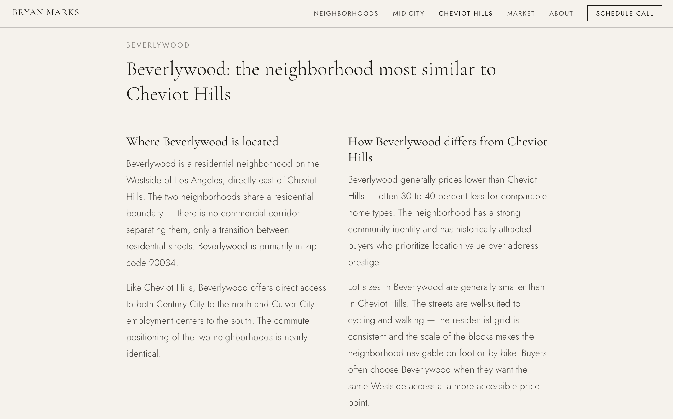 bryanmarksre.com — Cheviot Hills vs Beverlywood